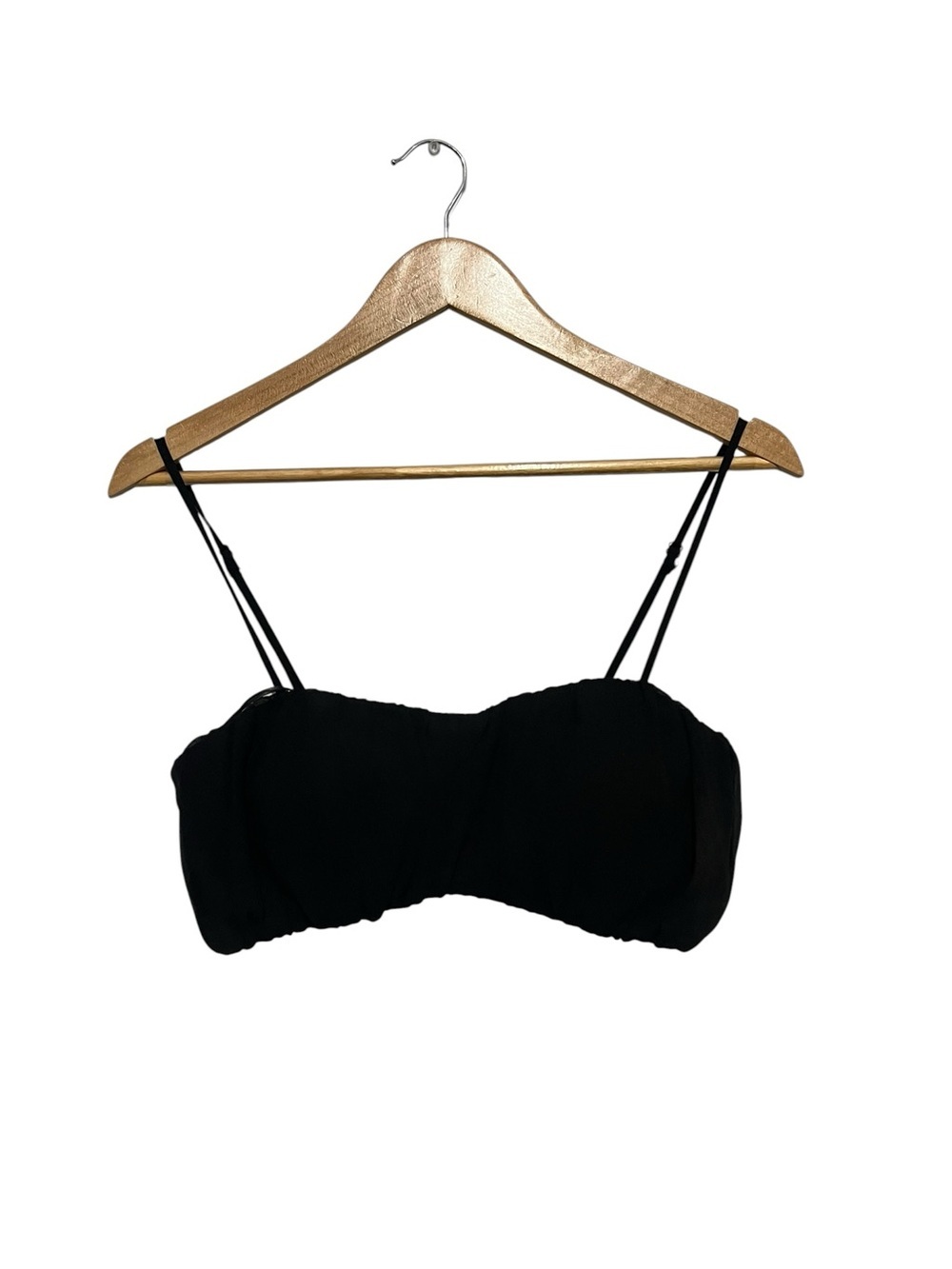 Privy Medium Women's Black Bandeau Top Smocked Back